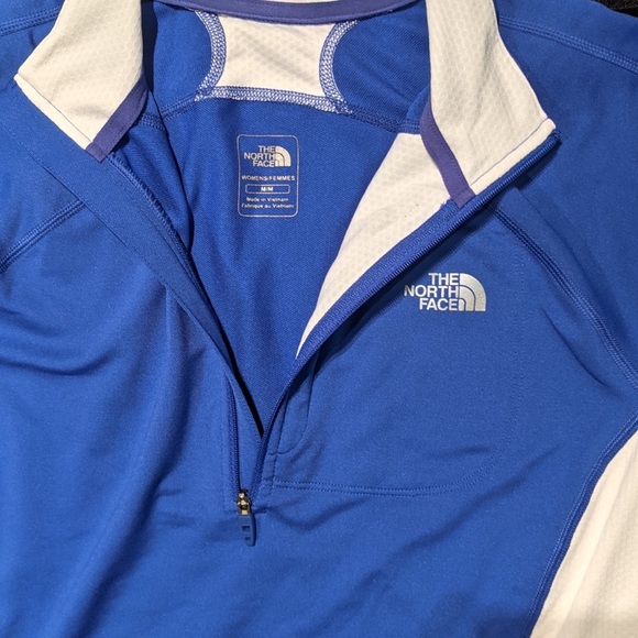 The North Face 1/4 Zip Vapor Wick Blue/White Running Long Sleeve - Size M - Picture 2 of 10